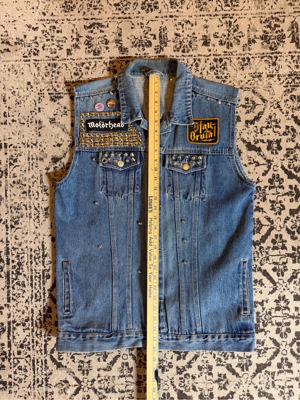 Custom studded metal battle vest. Ozzy Osbourne, Motörhead - Picture 9 of 9